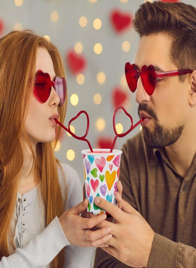 JarThenaAMCS أكواب ورقية من JarThenaAMCS، ٥٠ قطعة، لعيد الحب، سعة ٩ أونصات، أكواب حفلات للاستخدام مرة واحدة، بنمط ألوان مائية وطبعة قلوب ملونة، مثالية للشوكولاتة الساخنة والشاي والكاكاو، مناسبة لحفلات الذكرى السنوية وحفلات الزفاف وأعياد الميلاد. - Image 4